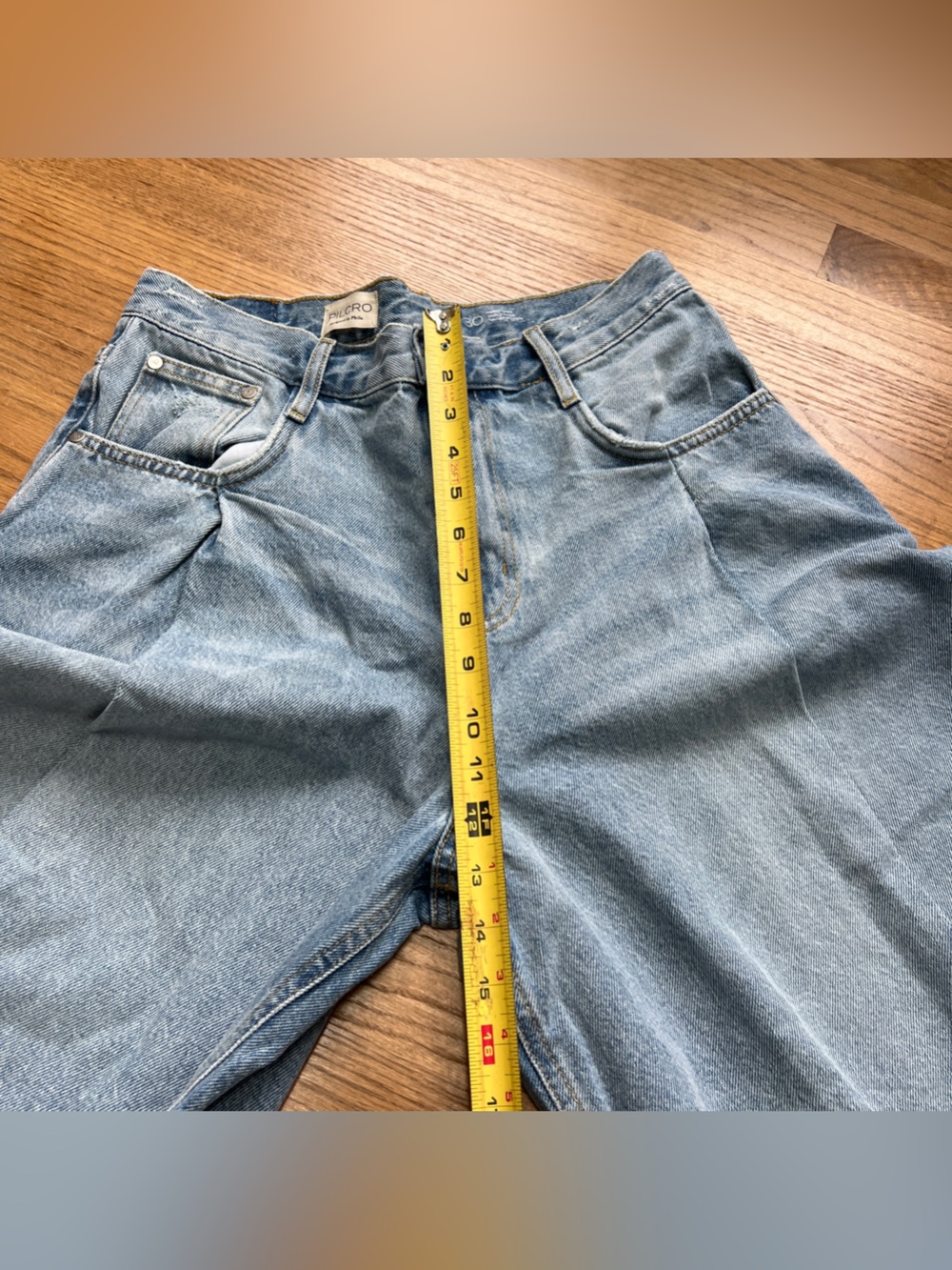 NEW Pilcro Anthropologie Pleated Culotte Mid-Rise Wide-Leg Denim Shorts Sz 30 - Picture 10 of 12